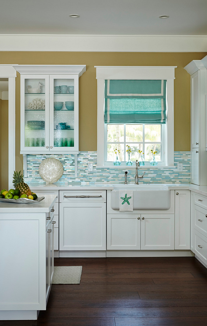 Beach House Kitchen with Turquoise Decor